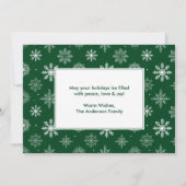 Calligrafie Kerstmis Vrachtwagen Snowflakes Green Feestdagenkaart (Achterkant)