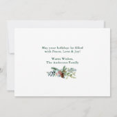 Calligrafie-kerstpine Greenery-foto Feestdagenkaart (Achterkant)