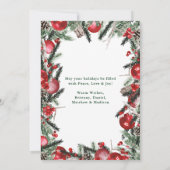 Calligrafie kerstsnowflakes Fotoplein groen Feestdagenkaart (Achterkant)