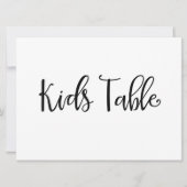 Calligrafie | "Kinder tafel" bruiloft Kaart (Voorkant)
