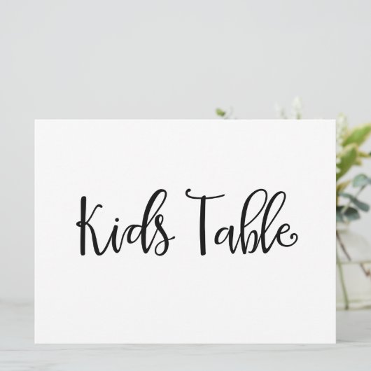 Calligrafie | "Kinderen Tafel" Trouwbord Kaart (Staand voorkant)