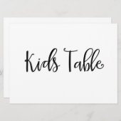 Calligrafie | "Kinderen Tafel" Trouwbord Kaart (Voorkant / Achterkant)