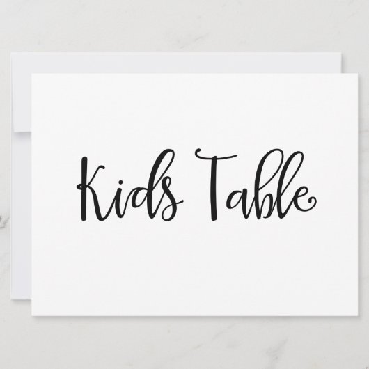 Calligrafie | "Kinderen Tafel" Trouwbord Kaart (Voorkant)
