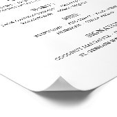 Calligrafie Klassieke Elegant Wedding Bar-menubord Poster (Hoek)