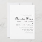 Calligrafie Klassieke minimalist Nuestra Boda Kaart (Voorkant)