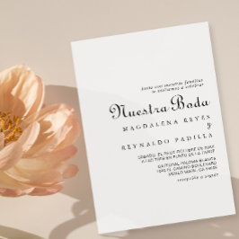 Calligrafie Klassieke minimalist Nuestra Boda Kaart