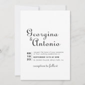 Calligrafie Klassieke minimalistische bruiloft Kaart (Voorkant)