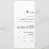 Calligrafie Klassieke minimalistische bruiloft Men Menu (Voorkant)