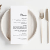 Calligrafie Klassieke minimalistische bruiloft Men Menu