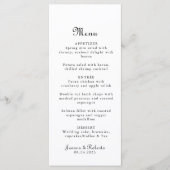 Calligrafie Klassieke minimalistische bruiloft Menu (Voorkant)