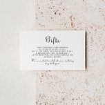 Calligrafie Klassieke minimalistische Huwelijkscad Informatiekaartje<br><div class="desc">Deze calligrafische klassieke minimalistische huwelijkscadeaus omhullingskaart is perfect om een trouwe bruiloft aan te vullen. Het ontwerp heeft een prachtig lettertype voor kalligrafie.</div>