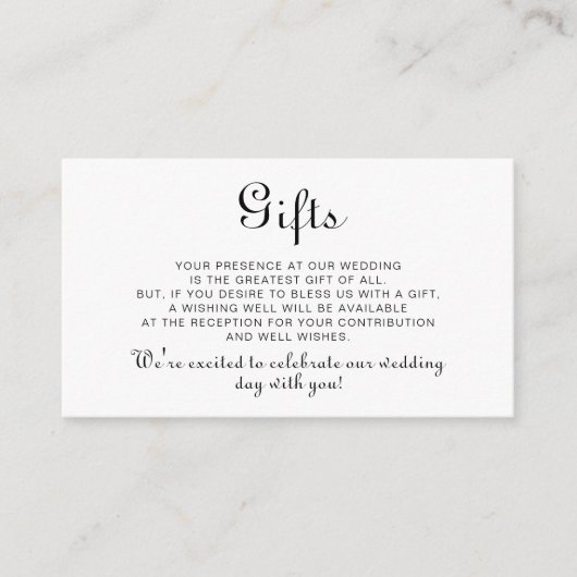 Calligrafie Klassieke minimalistische Huwelijkscad Informatiekaartje (Voorkant)