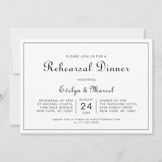 Calligrafie Klassieke minimalistische repetitie Di Kaart (Voorkant)