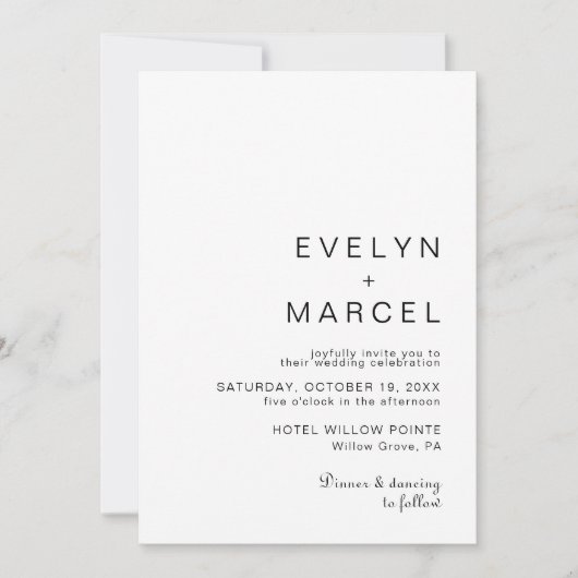 Calligrafie Klassieke minimalistische weddenschap Kaart (Voorkant)