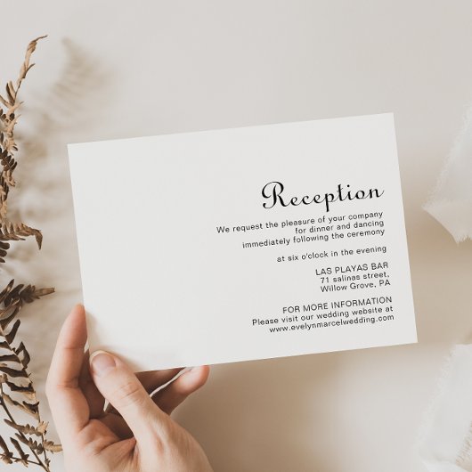 Calligrafie Klassieke minimalistische weddenschapp Informatiekaartje