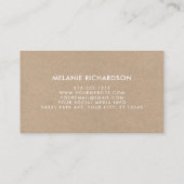 Calligrafie Koral Floral Handgemaakt Kraft Style Visitekaartje (Achterkant)