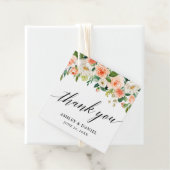 Calligrafie Koral Floral Weddenschap Bedankt Bedankjes Labels (In situ)