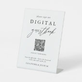 Calligrafie Korte QR-code Digitaal gastboek Reclamebord Met Voetstuk (Voorkant)