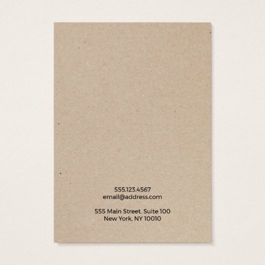 Calligrafie Kraft Handmade Earning Display Visitekaartje (Achterkant)