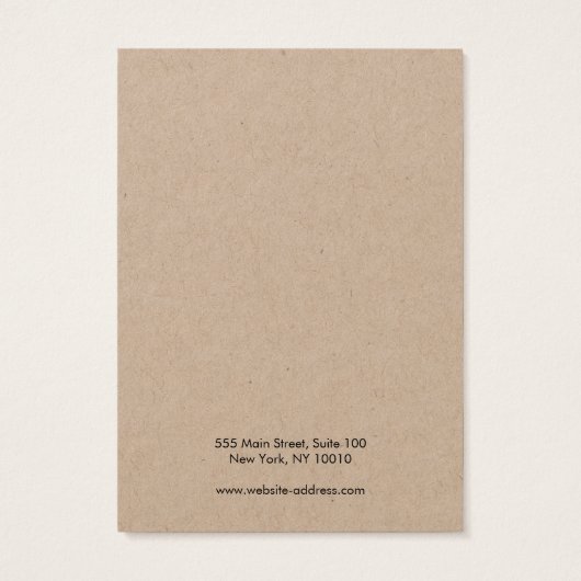 Calligrafie Kraft Typography Earning Display Card Visitekaartje (Achterkant)