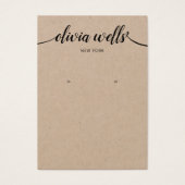 Calligrafie Kraft Typography Earning Display Card Visitekaartje (Voorkant)