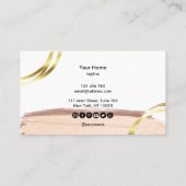 Calligrafie-kunst moderne zwarte roze branche visitekaartje (Achterkant)