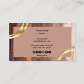 Calligrafie-kunst moderne zwarte roze branche visitekaartje (Achterkant)