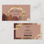 Calligrafie-kunst moderne zwarte roze branche visitekaartje (Voorkant / Achterkant)