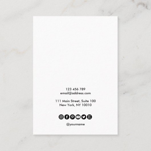 Calligrafie Kunst Veroorzaag roze beeldschermkaart Visitekaartje (Achterkant)