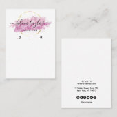 Calligrafie Kunst Veroorzaag roze beeldschermkaart Visitekaartje (Voorkant / Achterkant)