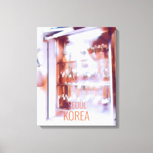 Calligrafie Kunstwinkel Seoul-reisposter Korea Canvas Afdruk