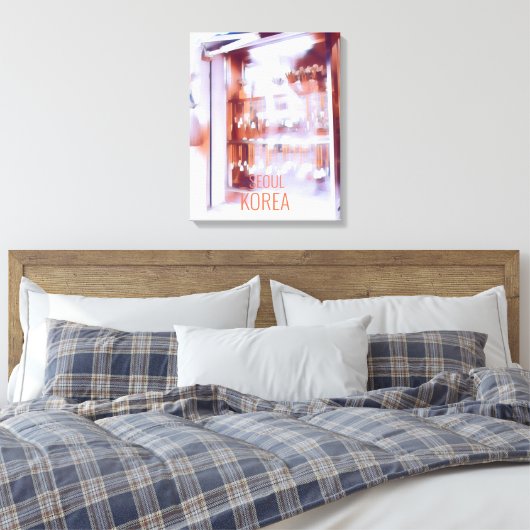 Calligrafie Kunstwinkel Seoul-reisposter Korea Canvas Afdruk (Insitu (Slaapkamer))