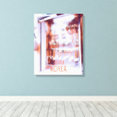 Calligrafie Kunstwinkel Seoul-reisposter Korea Canvas Afdruk (Insitu (Houten vloer))