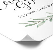 Calligrafie "Laat Liefde Groeien" Rustieke Groene Poster (Hoek)