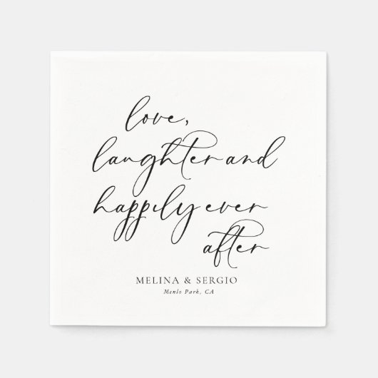 Calligrafie lacht en gelukkig ook na servet (Voorkant)