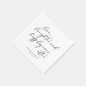 Calligrafie lacht en gelukkig ook na servet (Hoek)