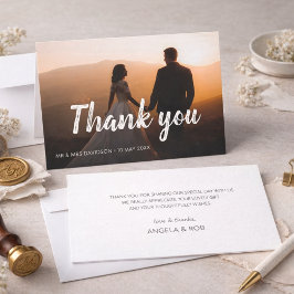 calligrafie lettering huwelijksfoto bedankkaart