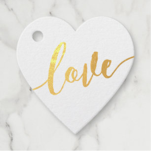 Calligrafie Liefde Hart Elk Feest ECHT FOIL Bedankjes Labels