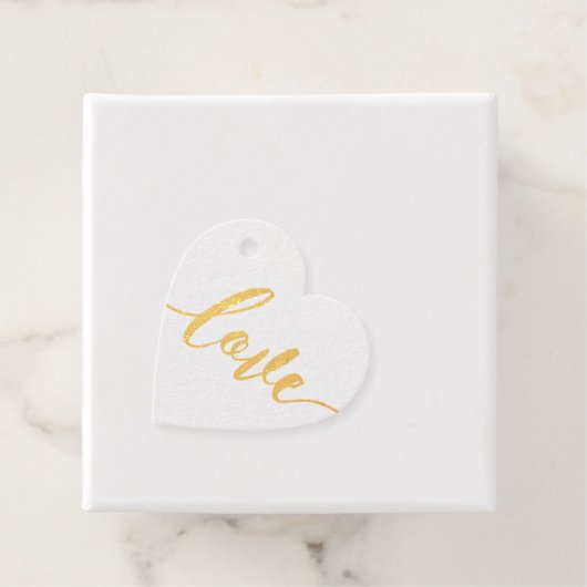 Calligrafie Liefde Hart Elke Viering ECHT FOIL Bedankjes Labels (Met doos)