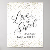 Calligrafie "Liefde is Zoet" Pak een Klein Cadeaut Poster (Voorkant)