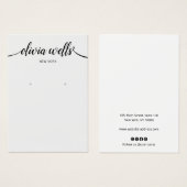 Calligrafie Light Grey Earring Display Kaart (Voorkant /achterkant)