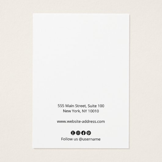 Calligrafie Light Grey Earring Display Kaart (Achterkant)