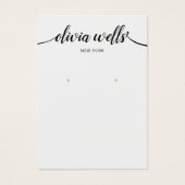 Calligrafie Light Grey Earring Display Kaart (Voorkant)