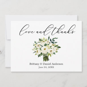 Calligrafie Love Bedankt Green Floral Bouquet