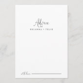 Calligrafie Love Fancy Script Wedding Advice Kaart (Voorkant)