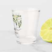 Calligrafie Love Green Floral Wedding Shot Glas (Rechts)