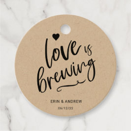 Calligrafie Love is Brewing Wedding Bedankjes Labels