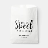 Calligrafie Love is Sweet Take a Treat Wedding Bedankzakje (Voorkant)