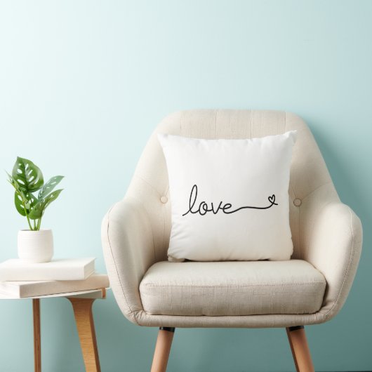 Calligrafie Love Text met hart Valentijnsdag Kussen (Stoel)