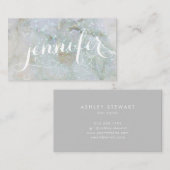 Calligrafie Marmer Glitter Iridescent Holographic Visitekaartje (Voorkant / Achterkant)